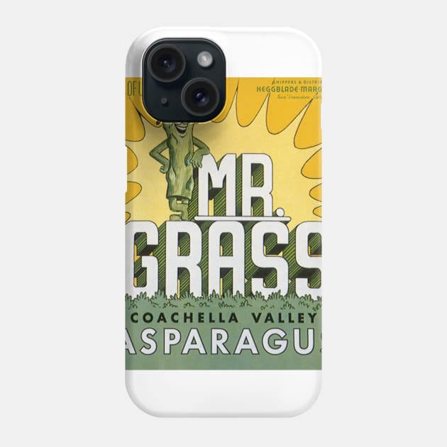 Vintage Mr. Grass Asparagus Label Phone Case by MasterpieceCafe