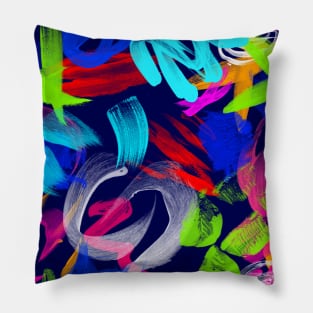 Brush strokes, watercolor splatter Pillow