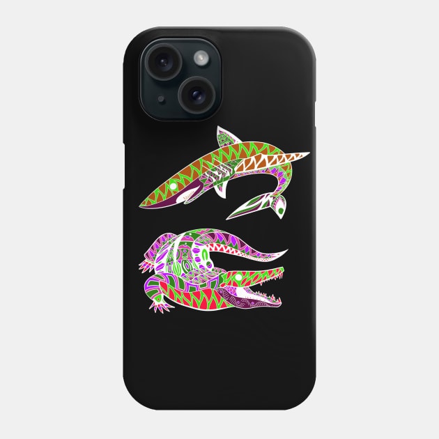 gators and sharks the mud and the salt in beast wars ecopop Phone Case by jorge_lebeau