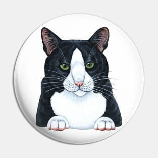 Black and White Cat Pin