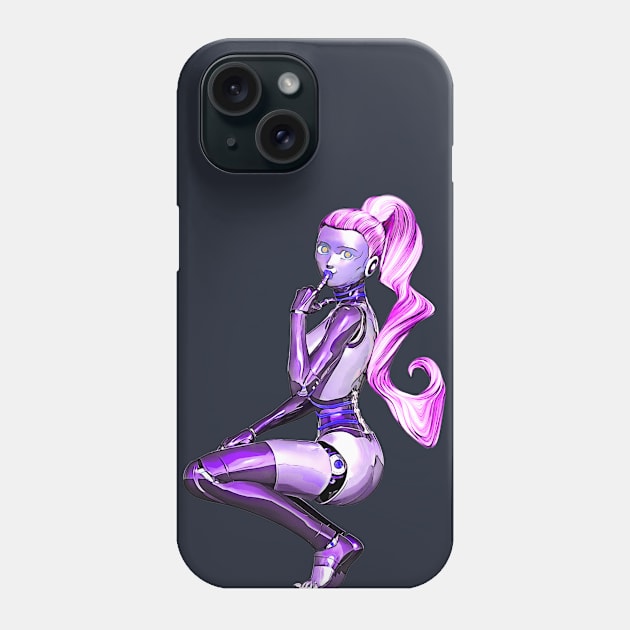 Purple Bot Pinup Phone Case by ChrisOConnell