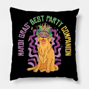 Mardi Gras Carnival Golden Retriever Party Costume Pillow