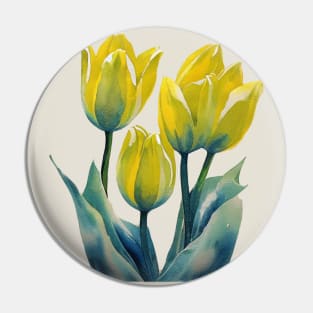 Yellow Tulips with no Background Pin