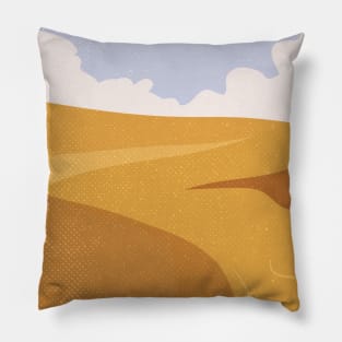 Wahiba sands. Oman Retro travel poster Pillow