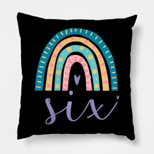 Six Year Old Rainbow 6Th Birthday Gifts For Girls 6 Bday Pillow