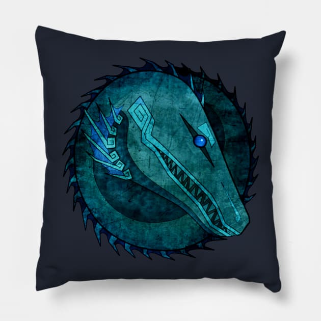 Survival Deity - Blue Pillow by BeastsofBermuda