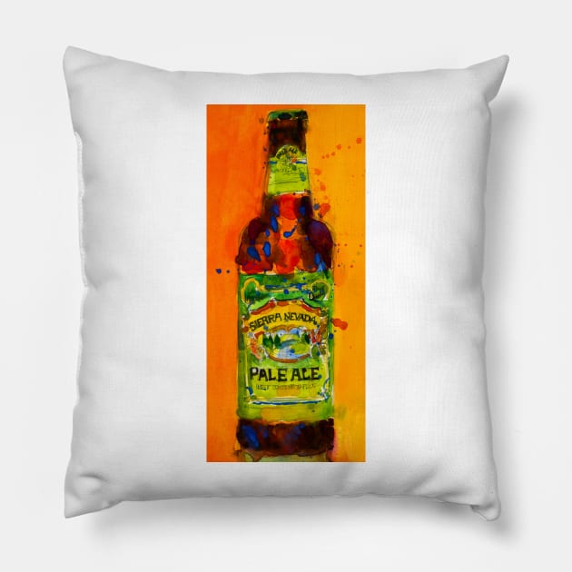 Sierra Nevada Pale Ale Beer Art Print from original Watercolor - Man Cave - College Dorm -Bar Art Pillow by dfrdesign