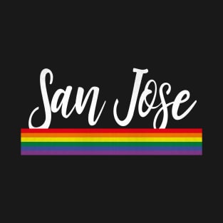 San Jose, California - CA Pride Simple Rainbow T-Shirt