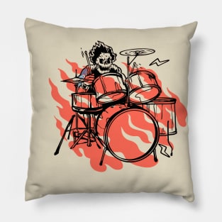 Skull Drummer Pillow