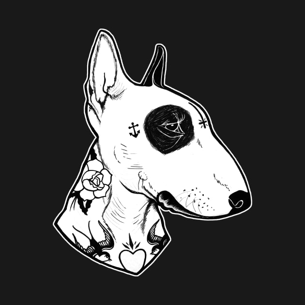 Dog Tattooed Bull Terrier by PaperTigress