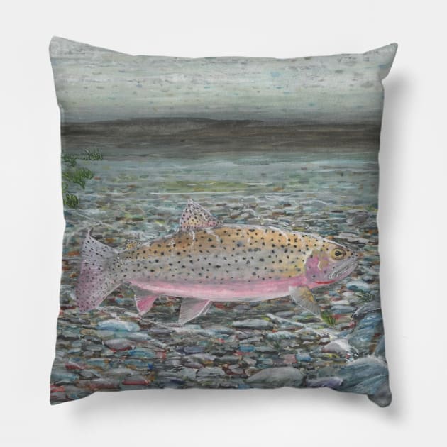 Yellowstone Cutthroat Trout Pillow by garrettsgardens