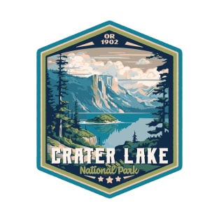 Crater Lake National Park Vintage Outdoor Badge T-Shirt