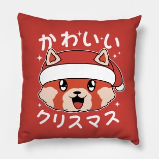 Kawaii Christmas Red Panda Pillow