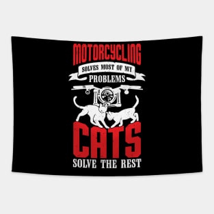 Motorbike Motorcycling Cat Lover Biker Gift Tapestry