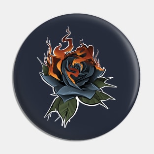 Flaming Rose Pin