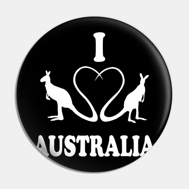I love Australia Kangaroo Down Under Gift Pin by MrTeee