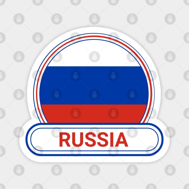 Russia Country Badge - Russia Flag Magnet by Yesteeyear