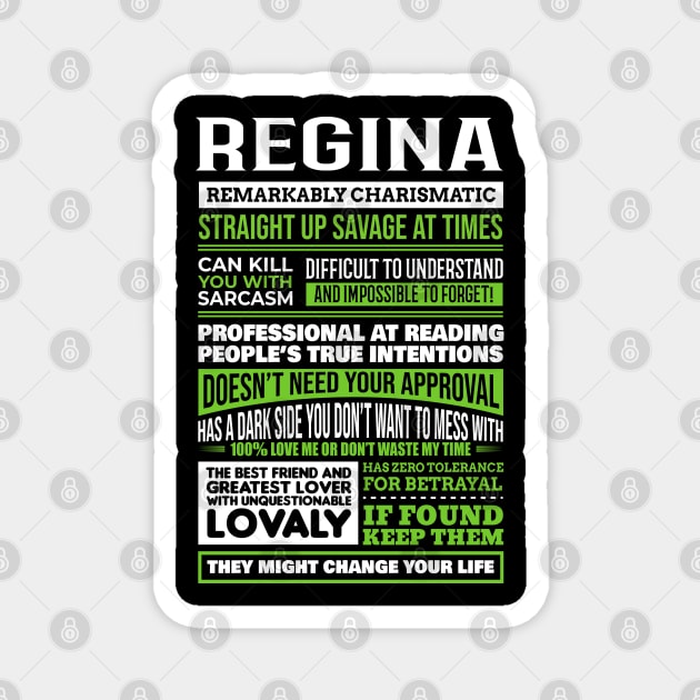 Regina Magnet by Ban Guns Not Books- Typography fullcolor