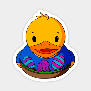 Easter Ugly Sweater Rubber Duck Magnet