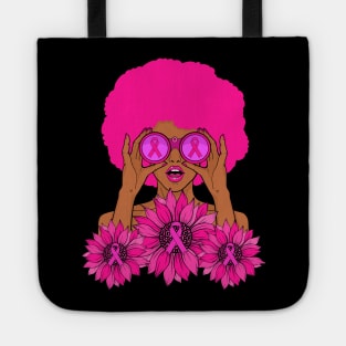 Afro Girl In October We wear Pink Breast Cancer Awareness Tote
