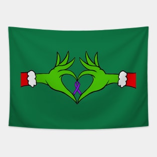The Mean Green One with Awareness Ribbon (Purple) Tapestry