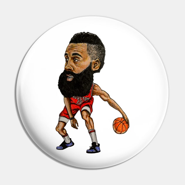 Harden Caricature Pin by tabslabred