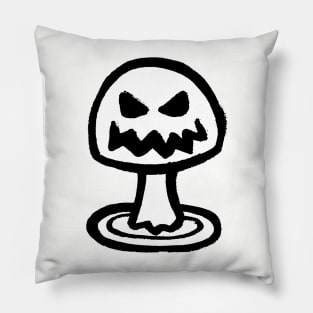 Angry Shroom - Black and White Pillow