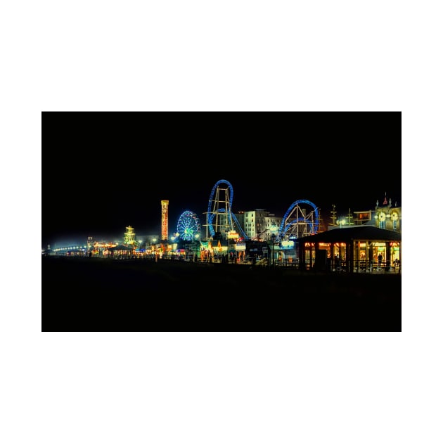 Ocean City Nj Skyline At Night by JimDeFazioPhotography