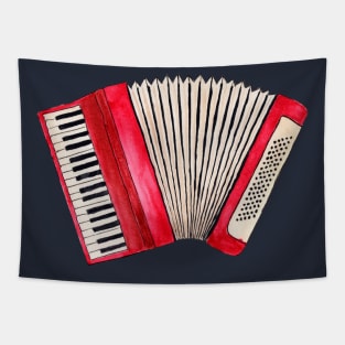 Red Accordion Tapestry