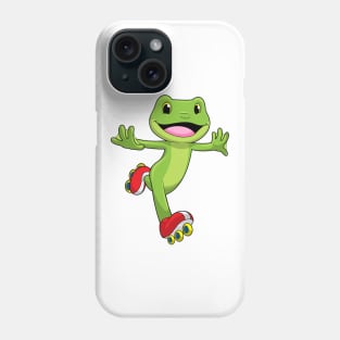 Frog as Inline skater with Roller skates Phone Case