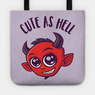 Cute as Hell Devil with Dark Text Tote