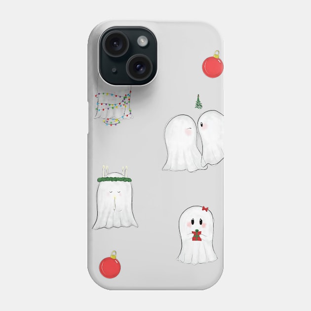 Ghosts of Christmas Phone Case by Emsimonsen