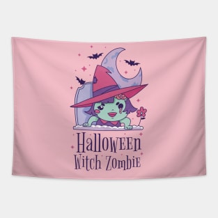Cute zombie witch child Tapestry