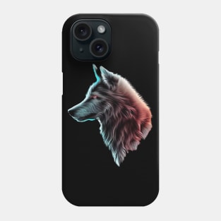 Majestic Wilderness: Intricate Wolf Head Silhouette 2 Phone Case