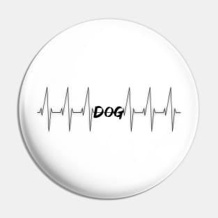 Heartbeat Dog Dog black gift idea Pin