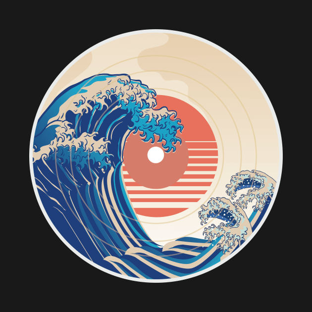 Vintage Vinyl Record Off Kanagawa by MetaBrush