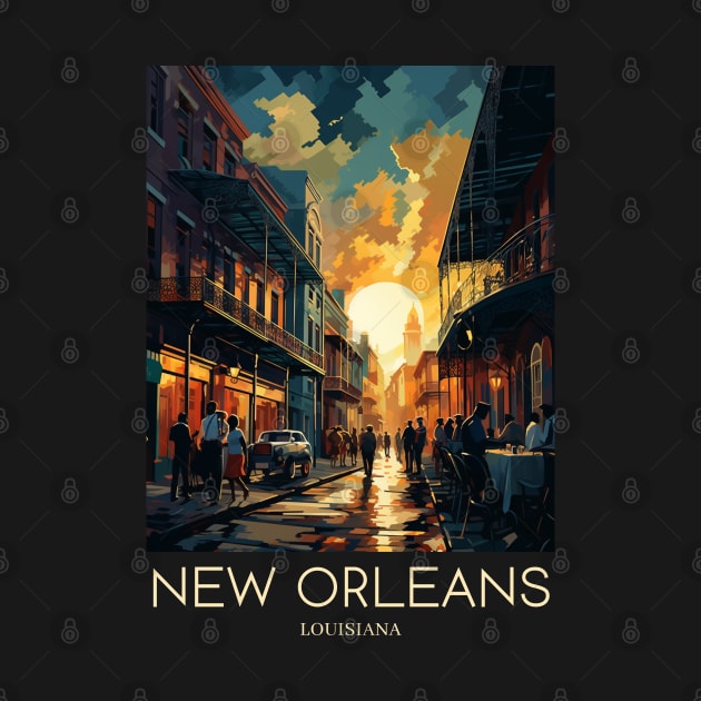 A Pop Art Travel Print of New Orleans - Louisiana - US by Studio Red Koala