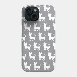 Chihuahua silhouette print (large) gray Phone Case