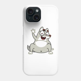 The gray wolf is jumping on its belly Phone Case