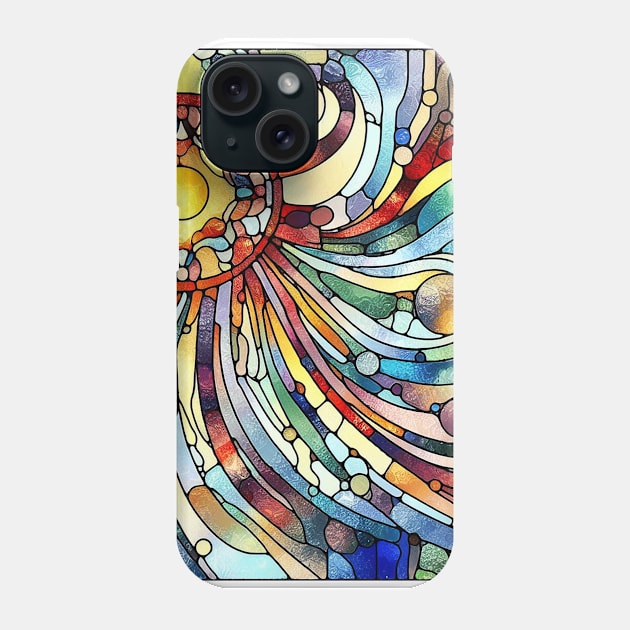 Psychedelic looking abstract illustration of stained glass Phone Case by WelshDesigns