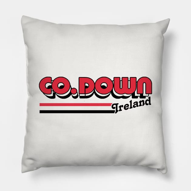 County Down / Retro Style Irish County Design Pillow by feck!