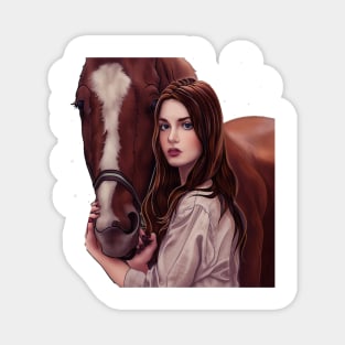 Beautiful design for a girl and horse Magnet