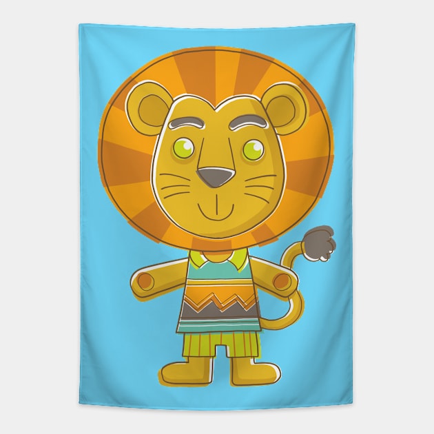 Cute Lion Tapestry by vaughanduck