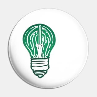 Light Bulb Emerald Green Shadow Silhouette Anime Style Collection No. 430 Pin