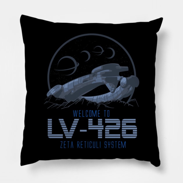 Welcome to LV 426 Zeta Reticuli System Pillow by Meta Cortex