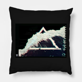 Glitch Art Shorebreak eats hipsters Pillow