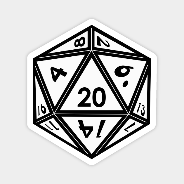 Pocket White D Dice Black Outline D Dice Magnet Teepublic