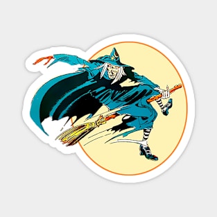 witch flying on broom Magnet