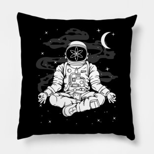 Astronaut Yoga Cosmos ATOM Coin To The Moon Crypto Token Cryptocurrency Blockchain Wallet Birthday Gift For Men Women Kids Pillow