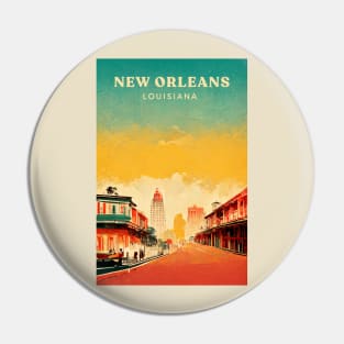 New Orleans Retro Travel Pin